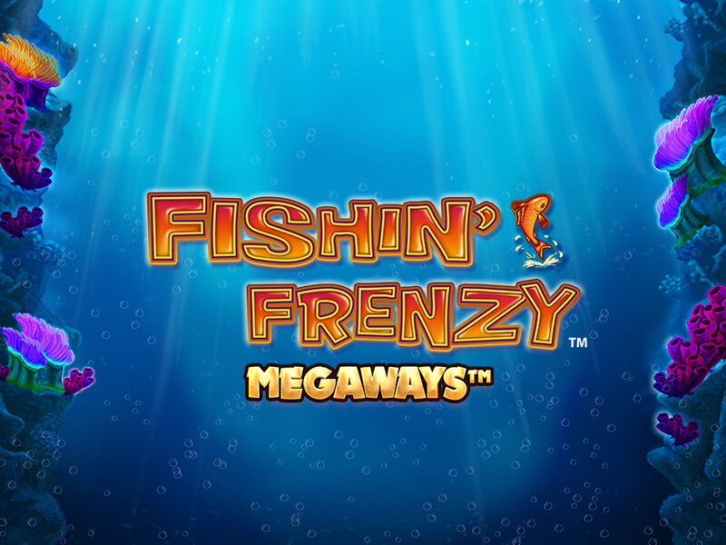 Promotional banner for an esports event with Fishin Frenzy Megaways theme